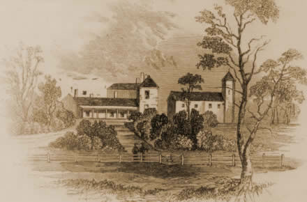 1856 sketch of Christ’s College, Bishopsborne by H.B.Stoney (State Library of Tasmania)