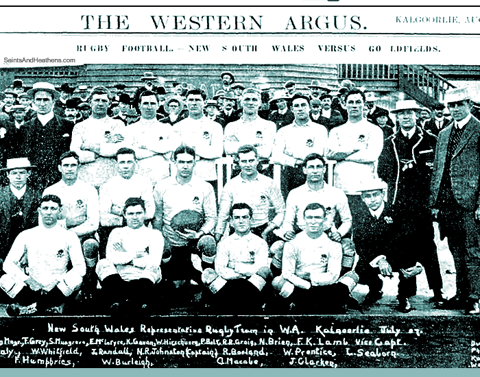 The NSW team that met 'Goldfields' in Kalgoorlie, Western Australia, 1907.