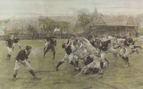 Messrs Overend and Smythe (below), i.e. England v Scotland played in Edinburgh in 1886. 