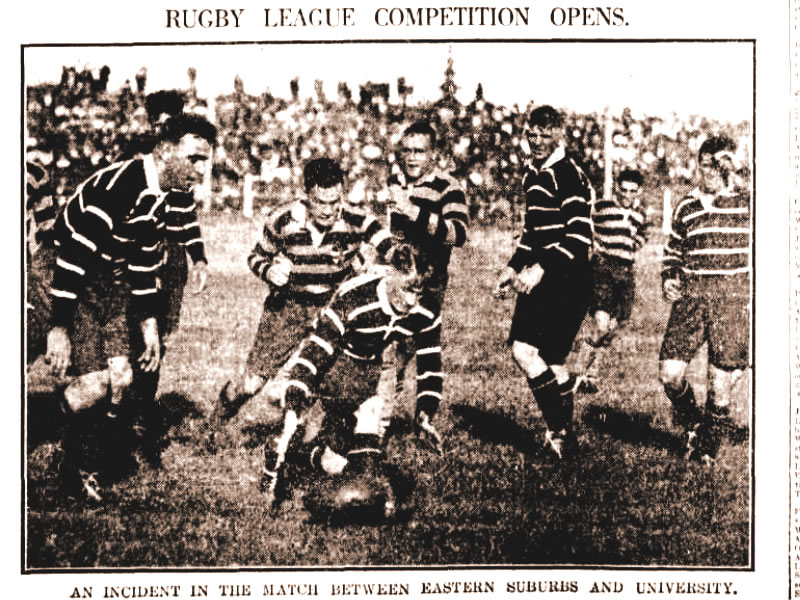 1929 rugby league Sydney University v Eastern Suburbs (now Sydney Roosters)