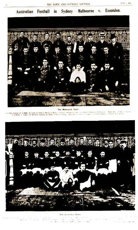 Melbourne FC vs Essendon FC in Sydney, 1904 ('Australian Town & Country Journal')