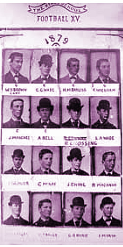 King's School Rugby team 1879 - the following year they played in Sydney's first soccer game vs 
