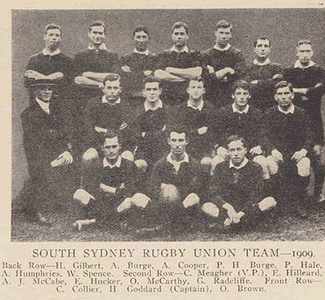 South Sydney RU Club's 1909 first grade team.