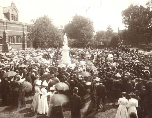 Unveiling the Thomas Hughes statue in 1899, Rugby School, England
