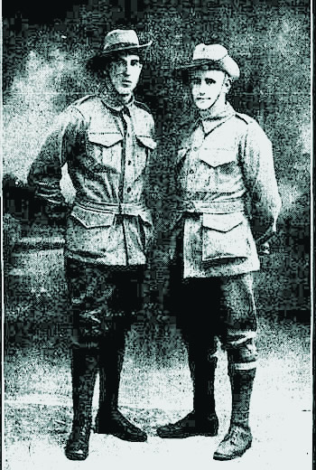 Fred Thompson and Harold George. "The New South Wales Rugby Union International Footballers, who have given their lives at the Dardanelles."